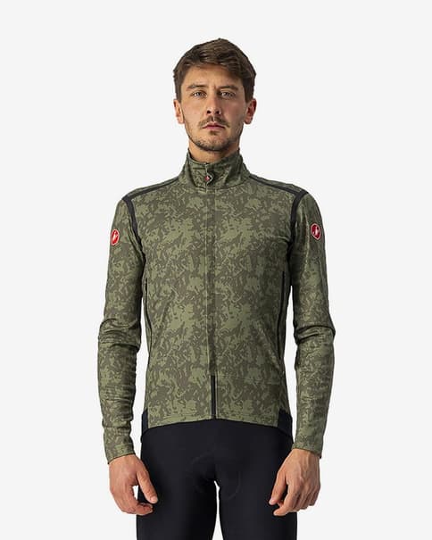 Chaqueta Castelli Perfetto RoS Rosso Corsa Unlimited GORE-TEX INFINIUM™ verde camuflaje negro