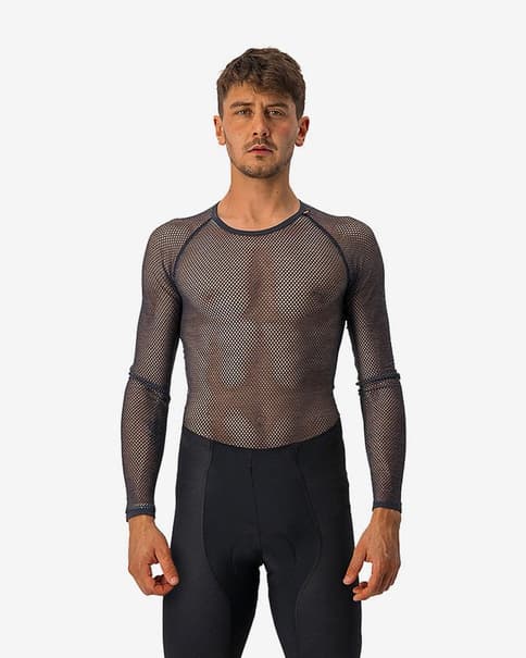 Camiseta interior Castelli Miracolo Wool Rosso Corsa manga larga gris