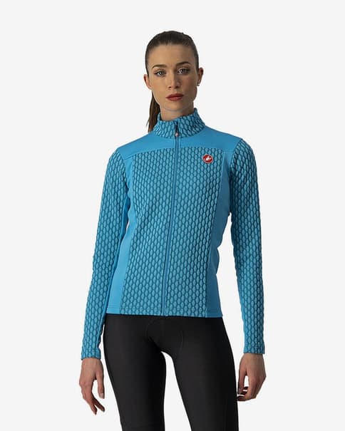 Maillot Castelli Sfida 2 manga larga azul turquesa azul celeste mujer
