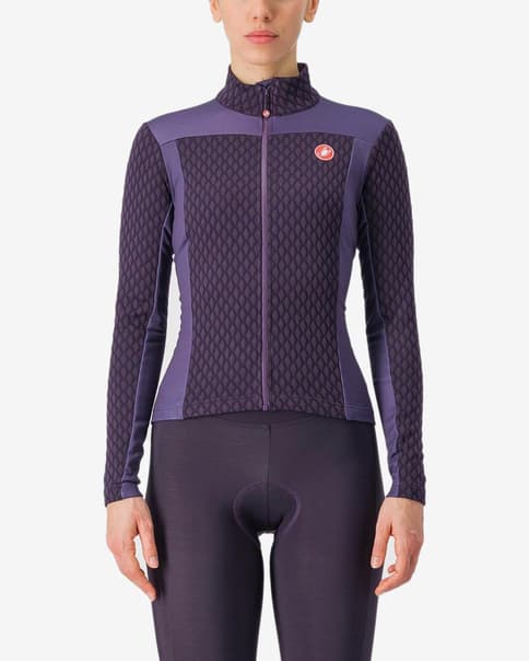 Maillot Castelli Sfida 2 manga larga lila grisáceo mujer