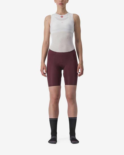 Culote sin tirantes Castelli Free Aero Race Rosso Corsa violeta burdeos oscuro mujer
