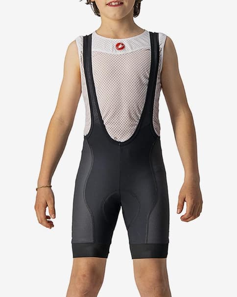 Castelli Competizione Kinder Trägerhose schwarz/weiß