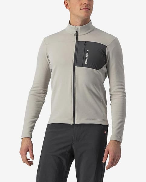 Maillot Castelli Unlimited Trail manga larga gris claro gris oscuro