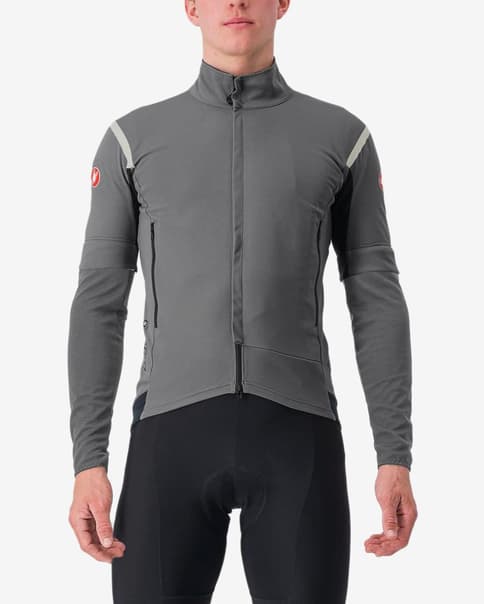 Chaqueta Castelli Perfetto RoS 2 Rosso Corsa GORE-TEX INFINIUM™ mangas desmontables gris intenso