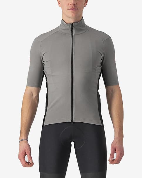 Maillot Castelli Perfetto RoS 2 Wind Rosso Corsa GORE-TEX INFINIUM™ manga corta gris níquel