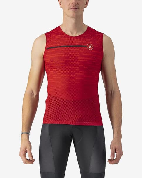 Maillot Castelli Insider sin mangas rojo oscuro