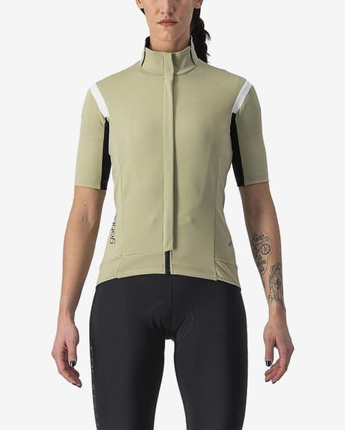 Maillot Castelli Gabba RoS 2 Rosso Corsa GORE-TEX INFINIUM™ manga corta verde claro blanco mujer