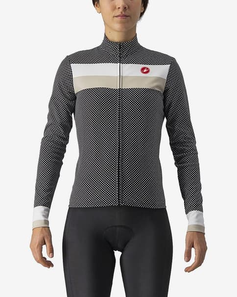 Maillot Castelli Volare manga larga negro blanco mujer