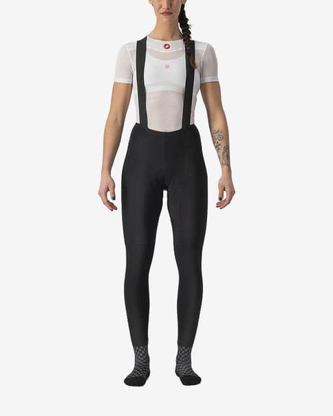 Castelli Free Aero Rosso Corsa Drop Tail Bib Tights Black Women