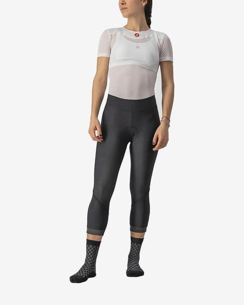 Culote pirata sin tirantes Castelli Velocissima Thermal negro reflectante mujer