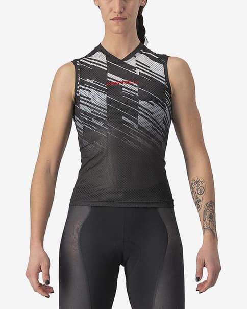 Maillot Castelli Insider sin mangas negro gris mujer