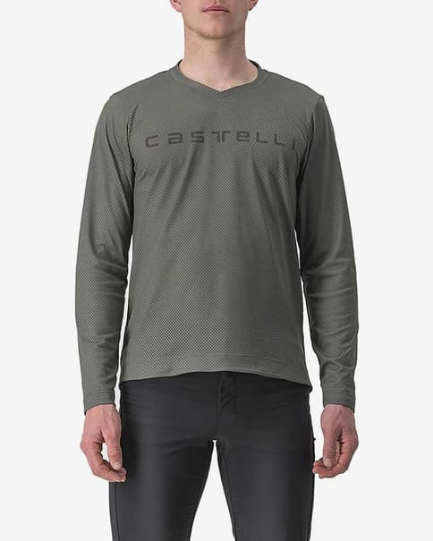 Castelli Trail Tech 2 Langarmtrikot grau-grün