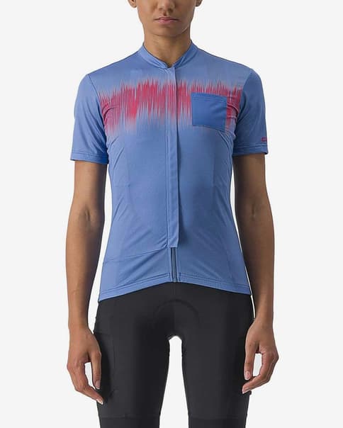 Castelli Unlimited Sentiero 2 Damen Kurzarmtrikot blau/rot