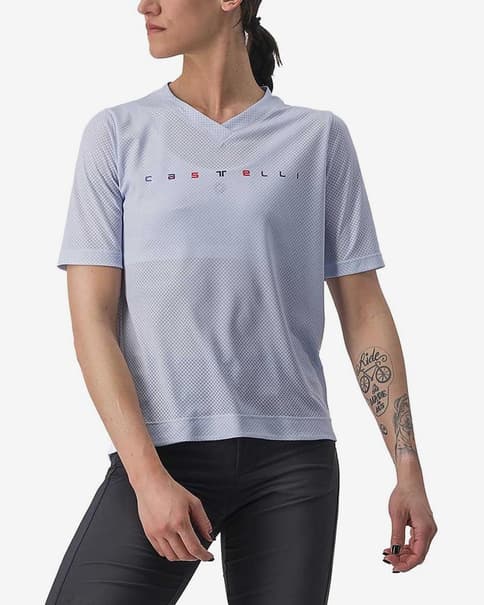 Castelli Trail Tech 2 Damen Kurzarmtrikot hellblau-lila