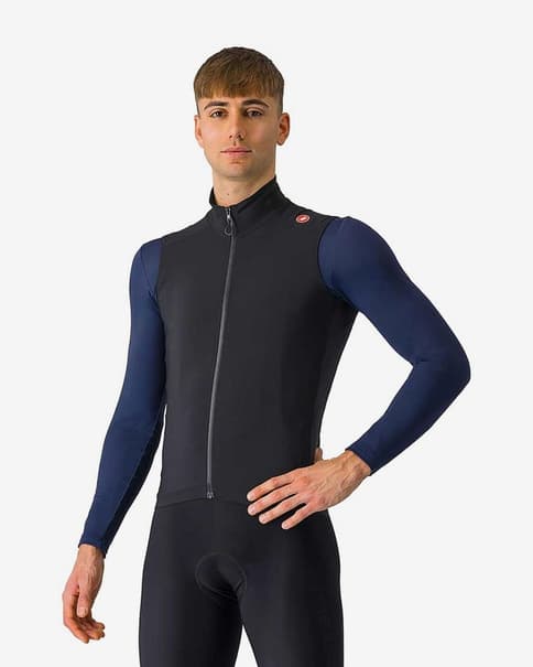 Gilet coupe-vent Castelli Espresso noir mat