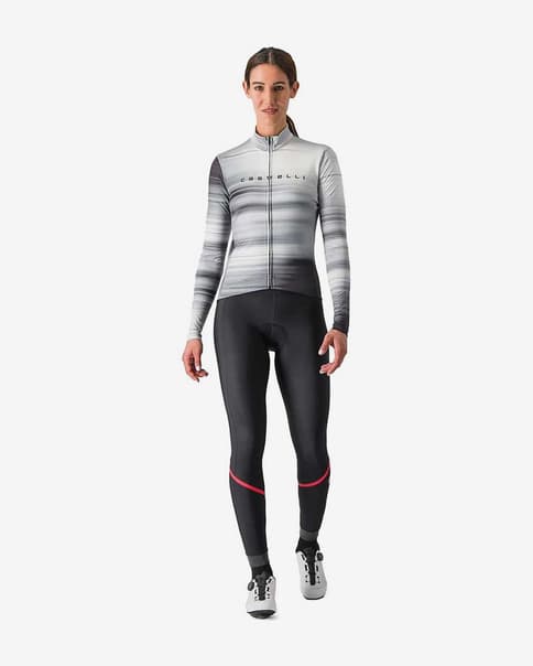 Maillot Castelli Phase manga larga blanco neutro negro mujer