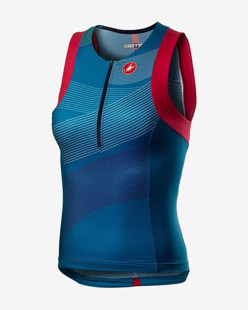 Top Castelli Free Tri Rosso Corsa azul rosa mujer