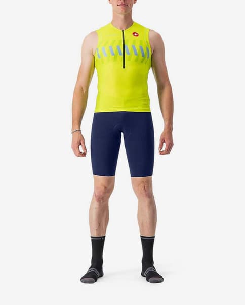 Culote sin tirantes Castelli Premio Tri Rosso Corsa azul marino