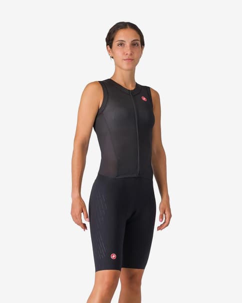 Tritraje Castelli Free San Remo 3 Rosso Corsa sin mangas negro mujer