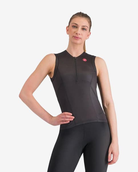 Top Free Speed 3 Rosso Corsa sin mangas negro mujer
