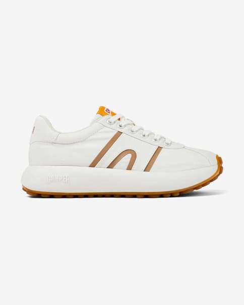 Sneakers Camper Pelotas Athens wit lichtbruin voor vrouwen.