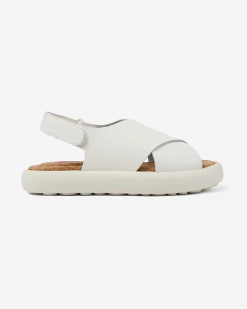 Camper Oruga Kinder Sandalen schneeweiß