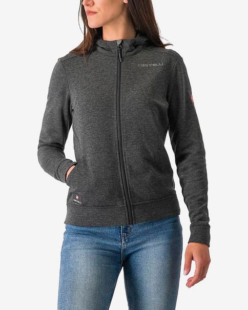 Sudadera con capucha Castelli Milano 2 negro gris mujer