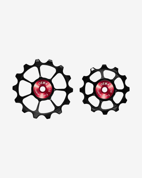 Poulies Cema 12V (OS 12-14T) Dura-Ace noir rouge