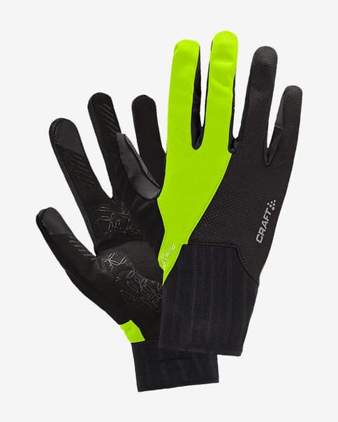 Guantes largos Craft All Weather negro amarillo