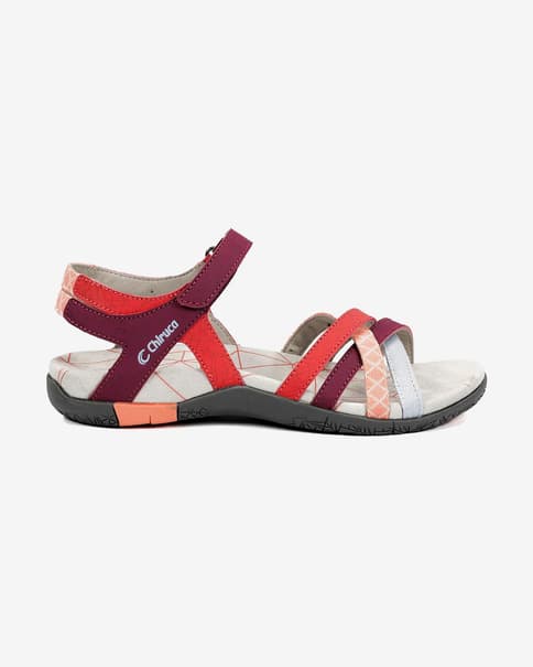 Sandalias Chiruca Malibu rojo granate mujer