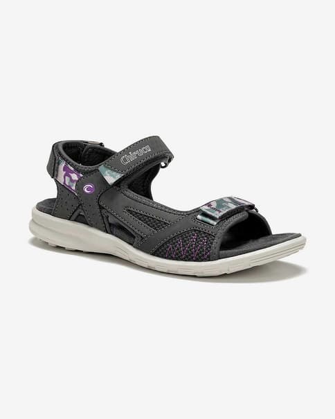 Sandalias Chiruca Cadaqués gris oscuro violeta mujer