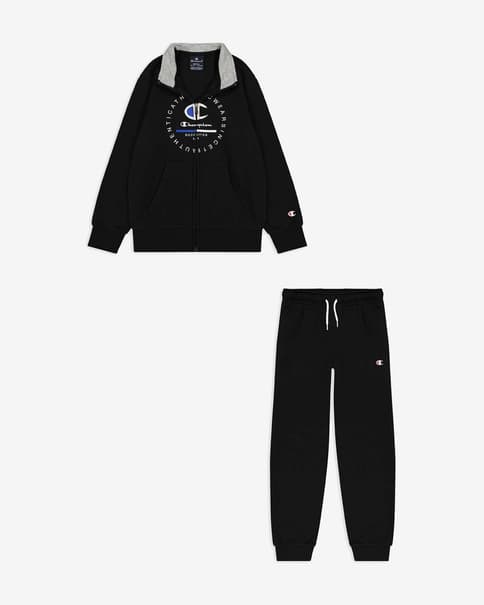 Chándal Champion Felpa Full Zip negro puro infantil