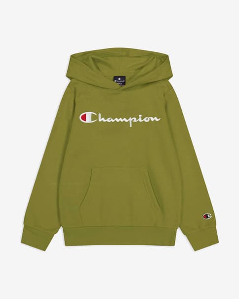 Sudadera con capucha Champion Big Logo verde caqui infantil