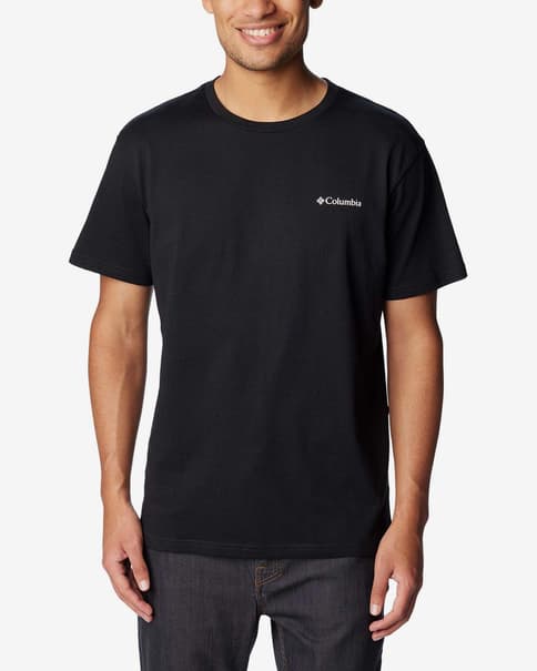 Camiseta Columbia CSC Basic Logo manga corta negro logo blanco