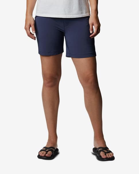 Pantalón corto Columbia Peak To Point 6" azul marino blanco mujer