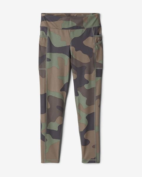 Malla larga Columbia Lodge verde marrón camuflaje infantil
