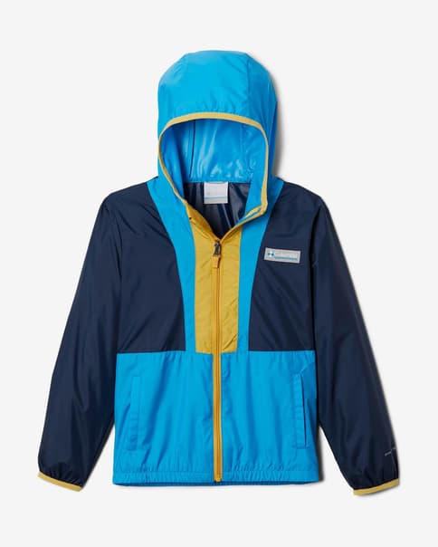 Giacca con cappuccio Columbia Back Bowl Windbreaker blu navy azzurro cielo bambini