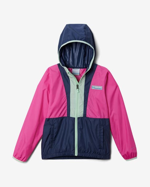 Giacca con cappuccio Columbia Back Bowl Windbreaker rosa blu navy bambini