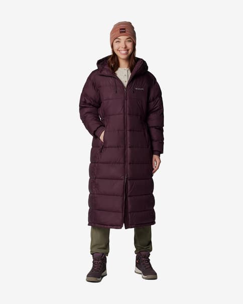 Chaqueta con capucha Columbia Pike Lake II Long violeta oscuro mujer