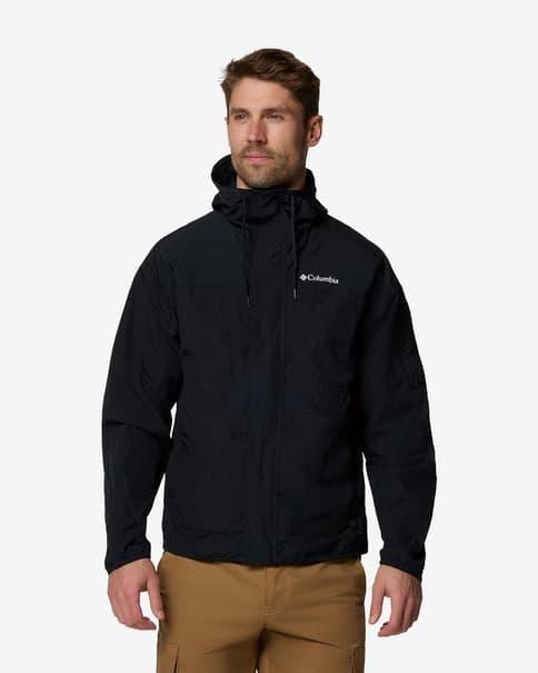 Chaqueta con capucha Columbia Challenger II Windbreaker negro intenso