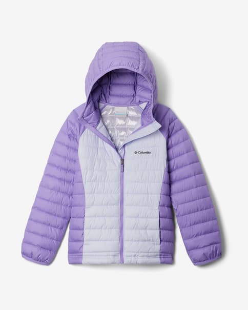 Giacca con cappuccio Columbia Powder Lite II viola bambina