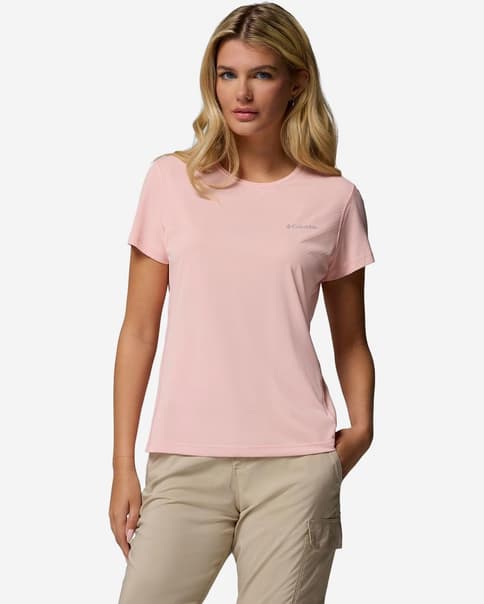 Camiseta Columbia Zero Rules Light manga corta rosa claro mujer