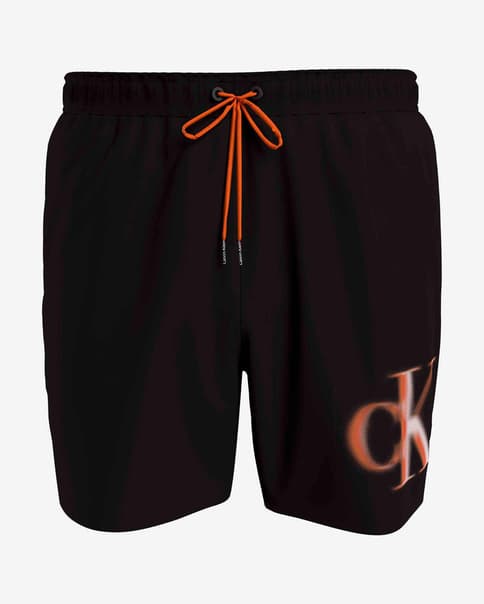 Bañador Calvin Klein Medium Drawstring CK Monogram negro naranja