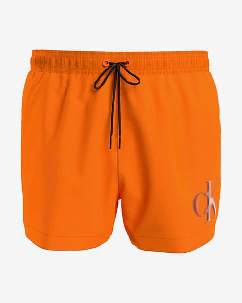 Bañador Calvin Klein Short Drawstring Graphic CK Monogram naranja negro