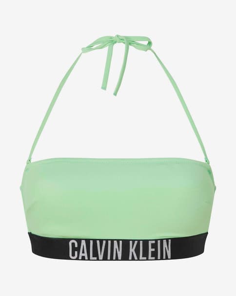 Top bikini Calvin Klein Bandeau Logo Intense Power verde negro mujer
