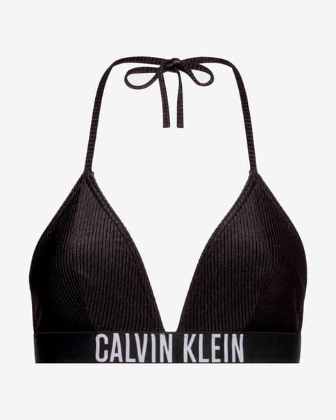 Top bikini Calvin Klein Triangle Textured Intense Power negro blanco mujer