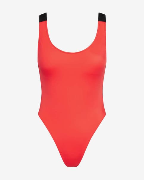 Bañador Calvin Klein Scoop Back Intense Power rojo negro mujer