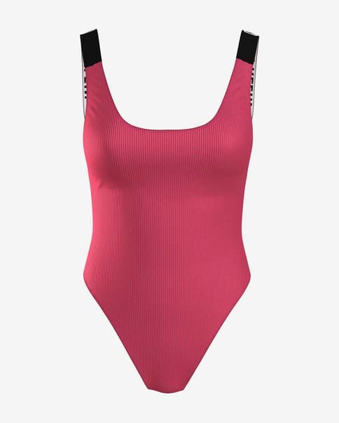 Bañador Calvin Klein Scoop Back Intense Power rosa intenso negro mujer