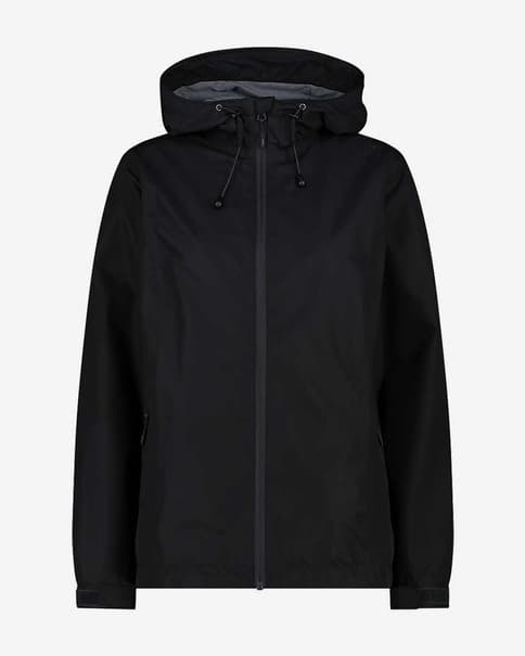 Chaqueta con capucha CMP Rain Jacket Fix Hood negro oscuro mujer