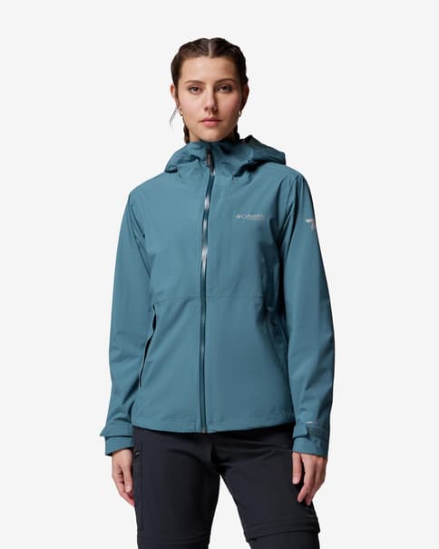 Chaqueta con capucha Columbia Ampli-Dry II Shell azul verdoso mujer